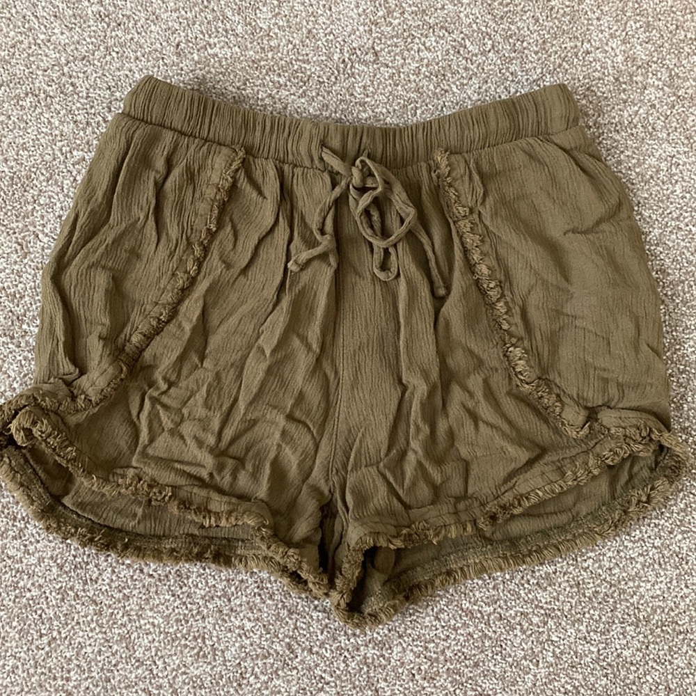 Mossimo supply summer shorts ruffle detail olive size XS
